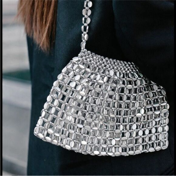 Handbags - Silver shoulder party bag